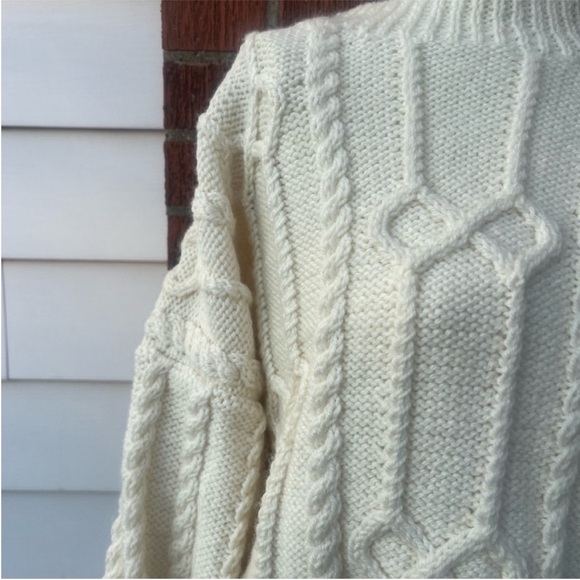 Handknit Chunky Cable Knit Sweater - Picture 2 of 4